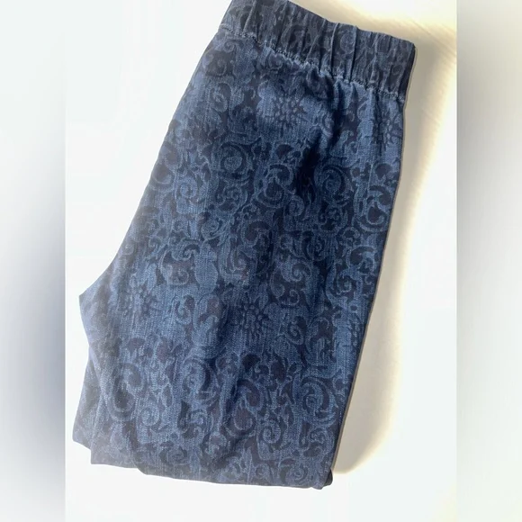 Soft Surroundings Women’s M‎ Blue Tapestry Print Jeggings Leggings Pull on - Picture 8 of 9